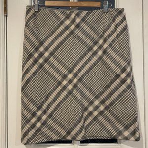 Ann Taylor plaid wool skirt